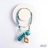 Boho Exaggerated Acrylic Geometric Bib Necklaces with Alloy Chains for Women WGBF397-03-1