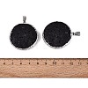 Electroplate Natural Lava Rock Coin Pendants G-Q606-54P-3