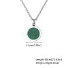 Natural Green Aventurine 304 Stainless Steel Coin Pendant Necklaces for Men WG41827-05-1