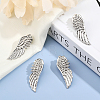 6 Pairs Alloy Wing Brooch for Backpack Clothes JEWB-CA0001-31-4