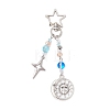 Glass Bead & Alloy Pendant Decorations HJEW-JM03016-02-2