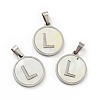 304 Stainless Steel with White Shell Pendants STAS-G268-01L-P-1