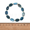 Natural Apatite & Non-magnetic Synthetic Hematite Oval Beaded Stretch Bracelets for Women Men BJEW-JB13934-02-3