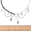 304 Stainless Steel Double Horn Star Pendant Necklaces NJEW-TA00246-4