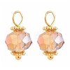 Electroplate Faceted Glass Charms PALLOY-JF00454-M-2