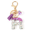 Alloy Resin Heart Keychains KEYC-TADJ0002-01G-R-1