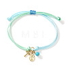 Handmade Adjustable Brass Cord Charm Bracelets OH6881-9-1