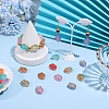 60Pcs Baking Paint Transparent Glass Beads DGLA-SC0001-10-4