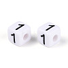 Opaque Acrylic European Large Hole Beads SACR-N020-01B-02-3