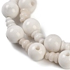 Natural White Jade 3-Hole Guru Beads Strands G-H064-E03-01-4