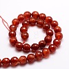 Dyed Natural Agate Faceted Round Beads Strands G-E320B-12mm-08-2