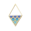 3Pcs MIYUKI Glass Seed Beaded Rhombus Pendants PALLOY-MZ01175-3