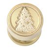 Christmas Golden Tone Round Wax Seal Brass Stamp Heads AJEW-M040-01G-A-2