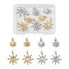 8Pcs 4 Style Brass Micro Pave Clear Cubic Zirconia Pendants FIND-TA0001-74-24