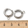 Tarnish Resistant 201 Stainless Steel Huggie Hoop Earring Findings STAS-P283-01X-P-3