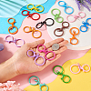  30Pcs 15 Colors Spray Painted Iron Key Rings DIY-TA0005-76-6