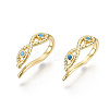 Brass Micro Pave Cubic Zirconia Cuff Earrings EJEW-T046-40G-NF-4