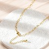 Brass Heart Link Chain Necklaces NJEW-A042-10G-5