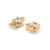 Brass Micro Pave Cubic Zirconia Charms KK-C155-03G-01-2
