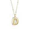 1Pc Initial Letter Brass Pendant Necklaces NJEW-YW0001-24D-1