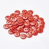 2-Hole Flat Round Resin Sewing Buttons for Costume Design BUTT-E119-14L-08-1