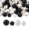 Craftdady 80Pcs 4 Style Spray Painted Natural Theaceae Wood Beads WOOD-CD0001-15-10