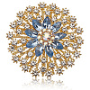 Flower Alloy Rhinestone Brooches for Backpack Clothes JEWB-WH20011-02C-6