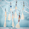 6Pcs 6 Colors Tassels Silicone Beaded Pendant Decoration HJEW-GO0001-02-4