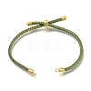 Braided Cotton Cord Slider Bracelet Making MAK-R001-01G-15-1