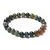 Natural Indian Agate Bead Stretch Bracelets BJEW-K212-B-010-7