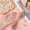 250Pcs 2 Styles Undyed Oil Coated Wooden Beads WOOD-PA0001-54-3