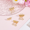 3Pcs 2 Holes Brass Slide Lock Clasps KK-BBC0027-60A-4