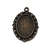 Tibetan Style Alloy Pendant Cabochon Settings X-TIBE-T003-09AB-NR-1