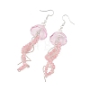 Dyed Natural Malaysia Jade Jellyfish Dangle Earrings for Women EJEW-JE07484-6