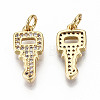 Brass Micro Pave Clear Cubic Zirconia Pendants ZIRC-S067-153-NF-2