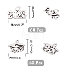 120Pcs 2 Style Tibetan Style Alloy Charms FIND-CA0006-06-2