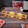 6 Round Holes Bamboo Shot Glasses Holders AJEW-WH0317-05-4
