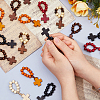 24Pcs 6 Colors Wood Cross & Round Beads Finger Rings RJEW-DC0001-24-3