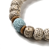 Synthetic Turquoise & Moon and Star Bodhi Beaded Stretch Bracelets BJEW-B080-07-2