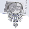 Alloy Crystal Rhinestone Teardrop Trible Floral Chunky Bib Necklaces for Women FS-WGFFCE0-01-4