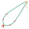 Christmas Glass Seed Beaded Necklaces SI5243-3-1