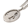 304 Stainless Steel Virgin Mary Oval Pendant Twisted Chain Necklaces NJEW-Q002-04P-1