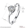 Adjustable 925 Sterling Silver Cubic Zirconia Finger Rings RJEW-BB20727-7-6