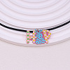 Colorful Happy Easter Acrylic Plaid Pendant Black Waxed Cord Necklaces for Women FS-WGC6641-02-1