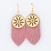 Bohemian Alloy & Sheepskin Tassel Dangle Earrings FS-WG1C262-03-1