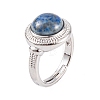 Natural Lapis Lazuli Round Adjustable Rings RJEW-K271-04P-11-2