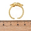 Brass Micro Pave Cubic Zirconia Adjustable Open Cuff Rings for Women RJEW-A072-01B-G-5