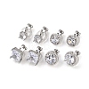 Brass Micro Pave Clear Cubic Zirconia Cuff Earrings EJEW-Z148-01P-2