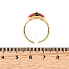 Brass Enemel Micro Pave Clear Cubic Zirconia Open Cuff Rings for Women RJEW-I111-05G-03-5