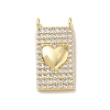 Valentine's Day Brass Micro Pave Clear Cubic Zirconia Pendants KK-L268-026G-04-1